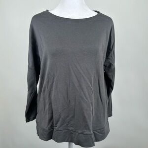 Zuda Studio Park Gray Slouchy Athletic Long Sleeve Shirt Womens Size XS